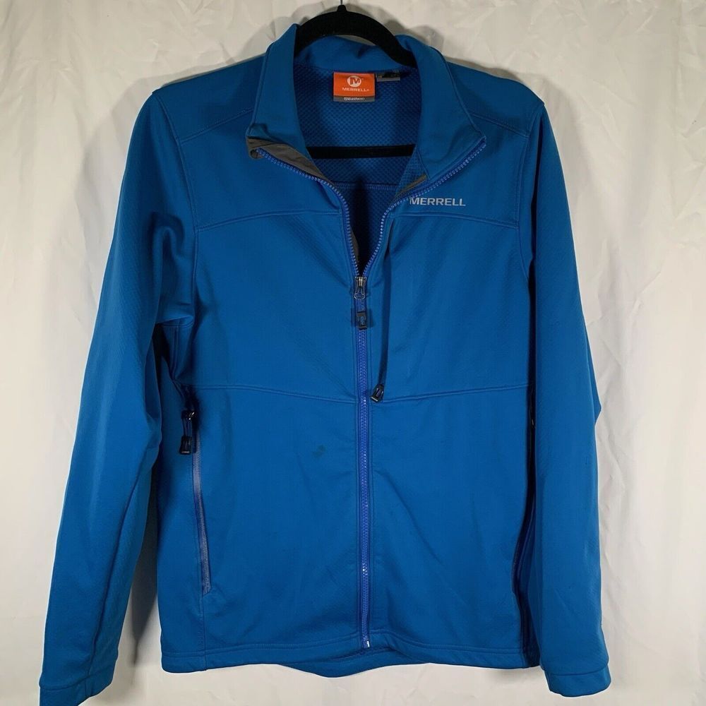 Merrell Jacket Men’s Small Blue Full Zip Long Sleeve Running Collared